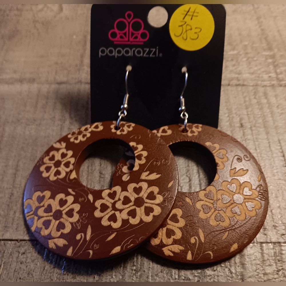 Paparazzi Floral Brown Earrings